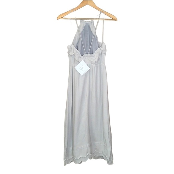 NWT Elliatt Elation midi dress halter scallops gray size m - Picture 3 of 5